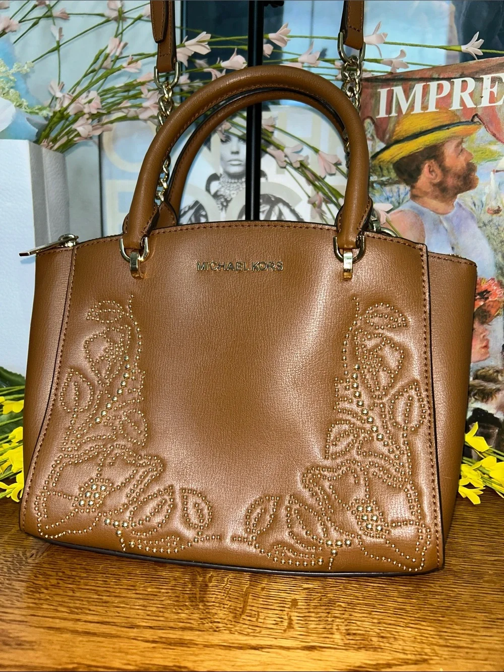 Michael Kors Ellis studded satchel